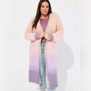 Torrid Coatigan Sweater Pinks And Purples 1XL